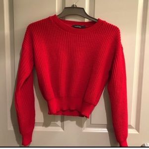 NWOT Cropped-Knit Sweater